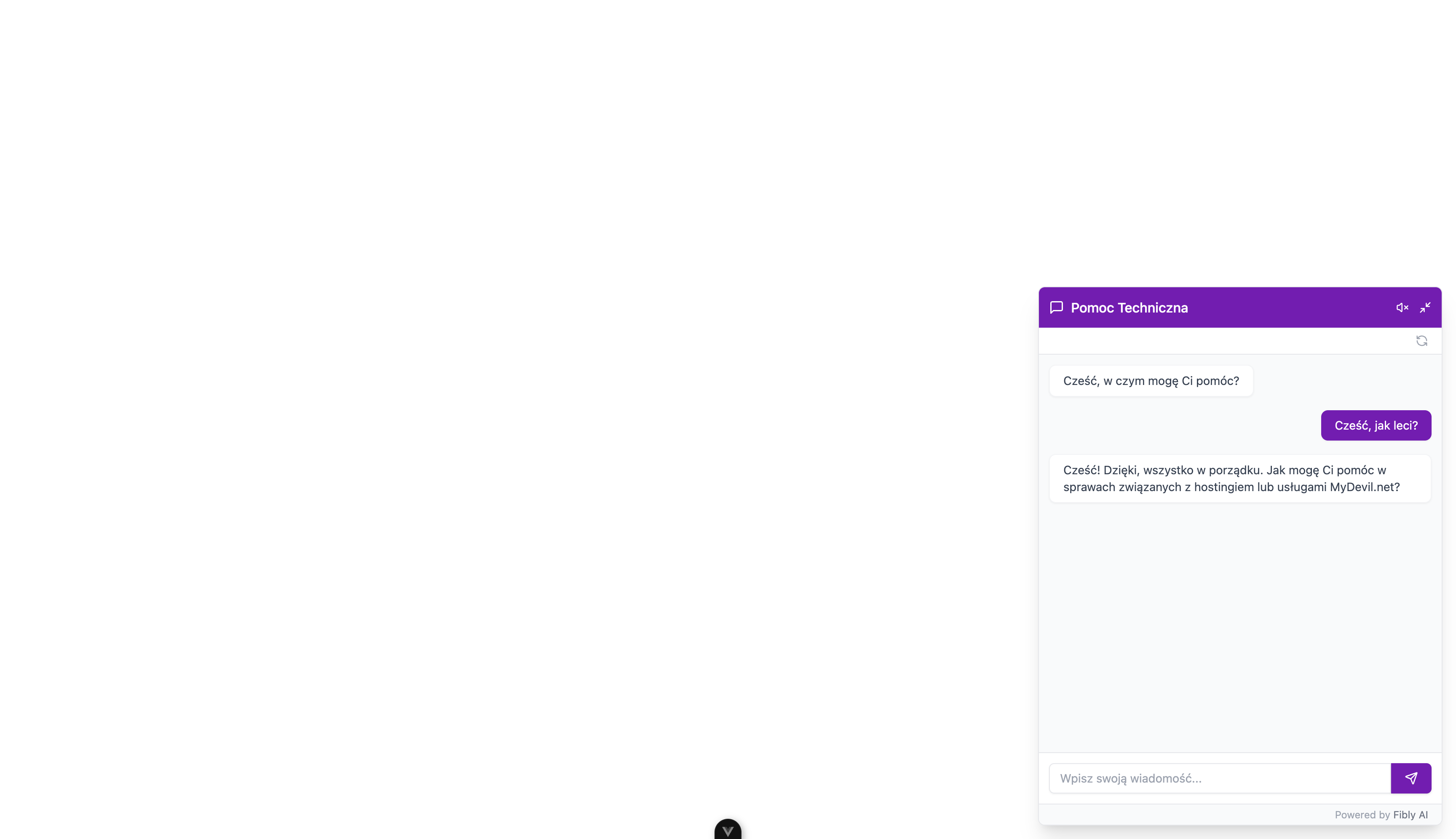 Zrzut ekranu aplikacji Fibly